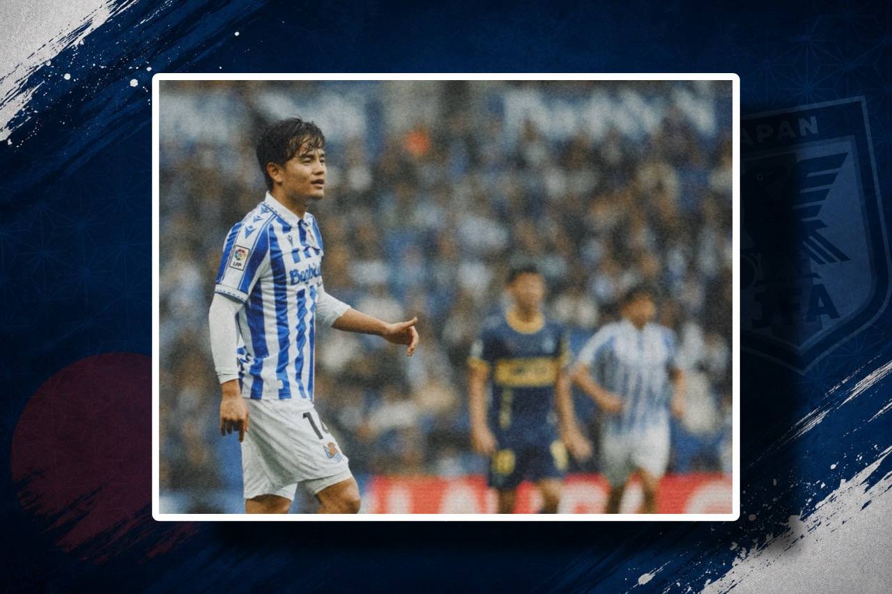 Foto de Takefusa Kubo jogando pela Real Sociedad