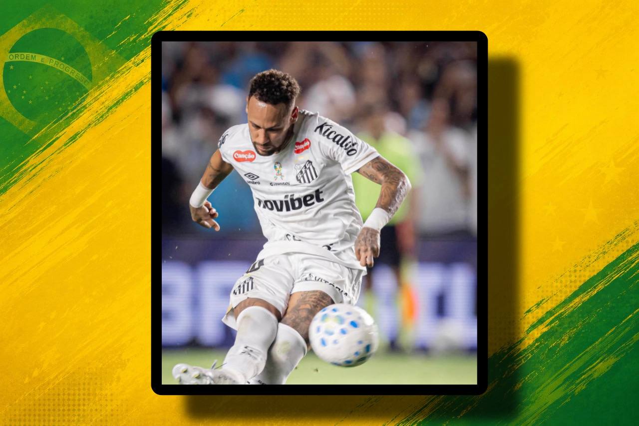foto de neymar jr. com a camisa do santos