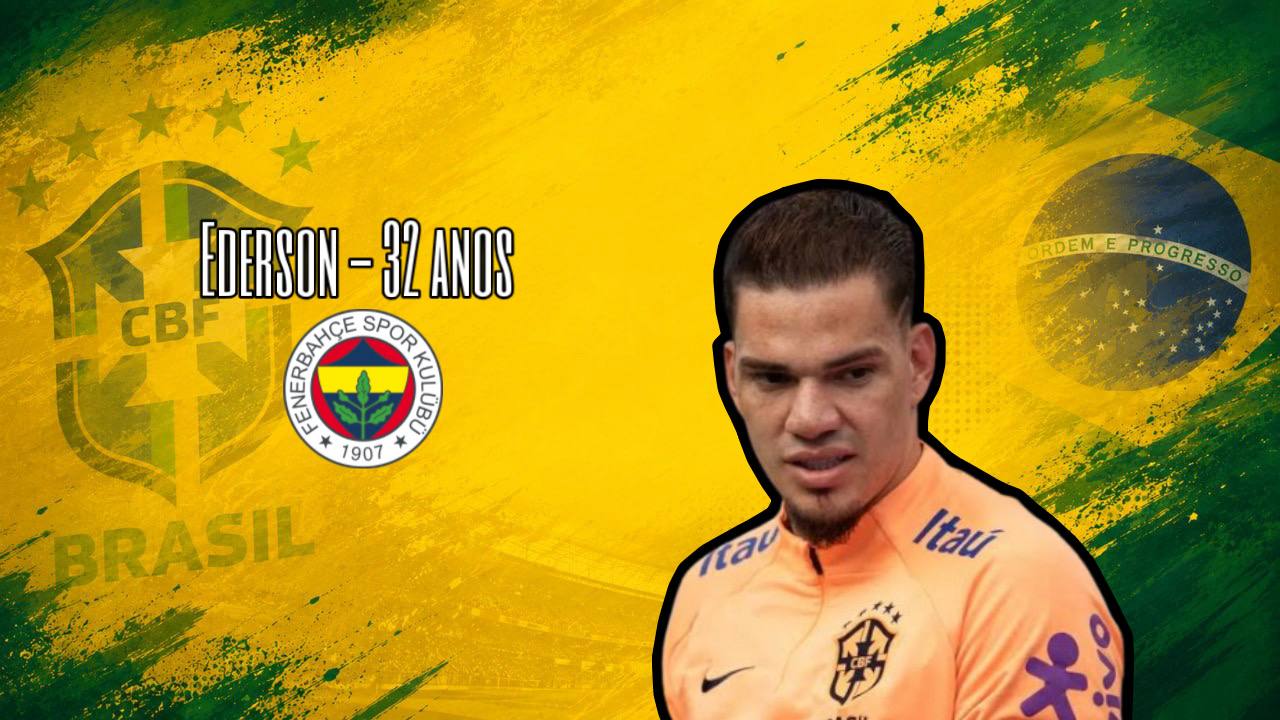 Arte com foto do Ederson da Seleção Brasileira