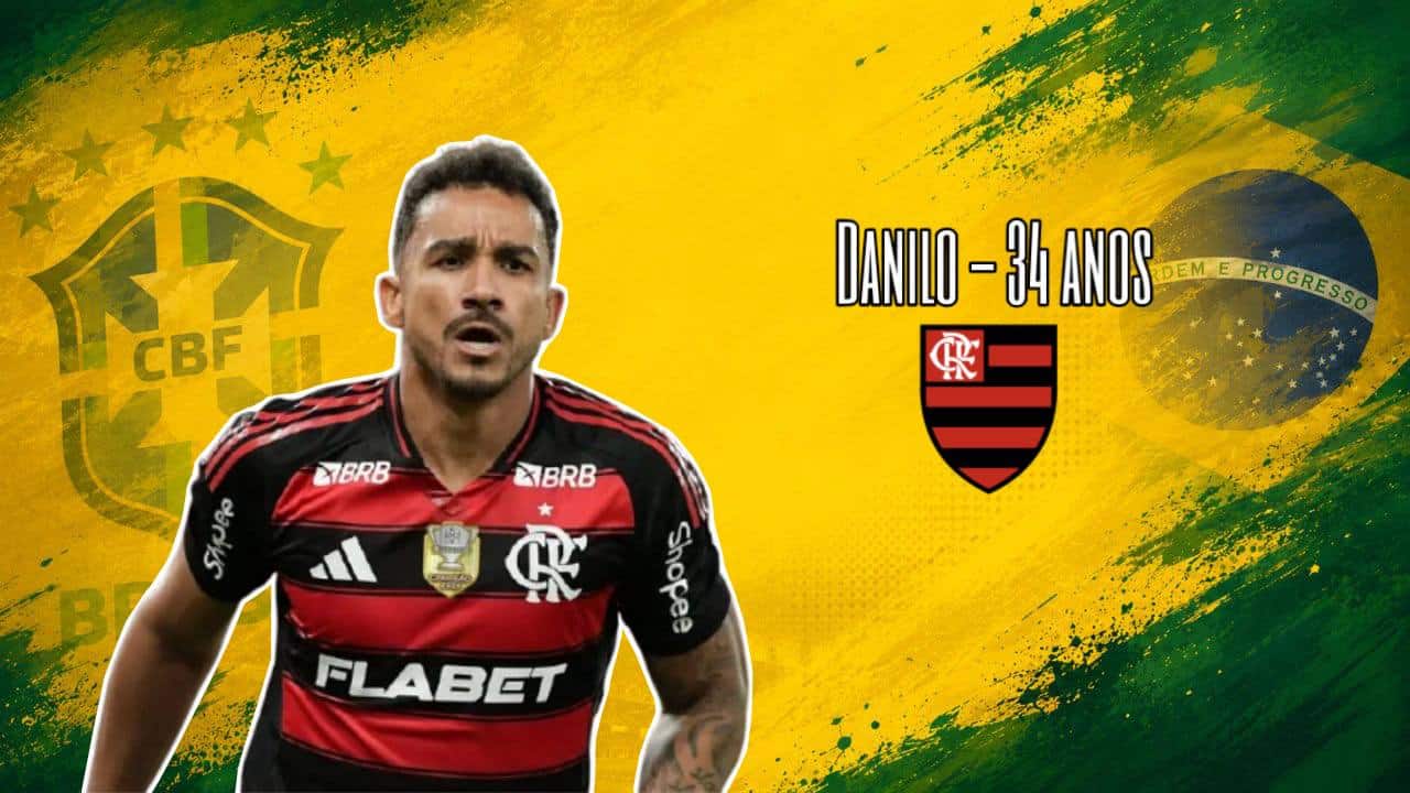 Arte com a foto de Danilo do Flamengo