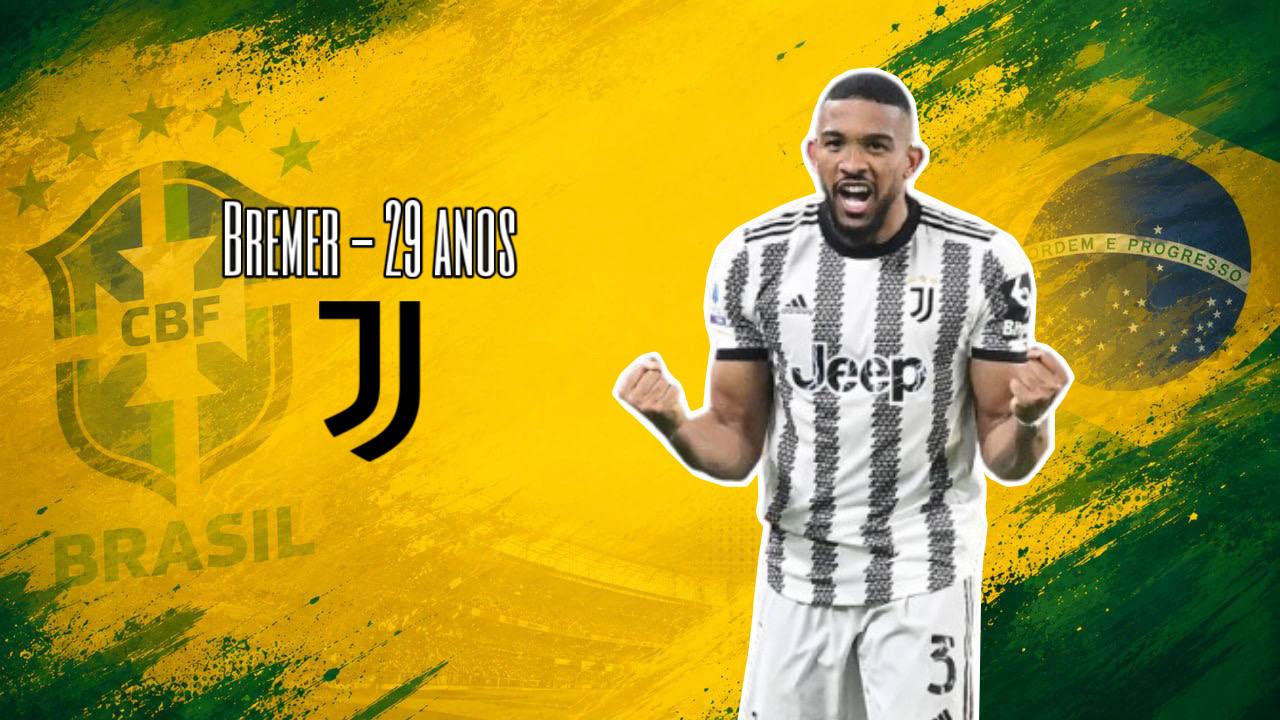 Arte com foto de Bremer para a Seleção brasileira