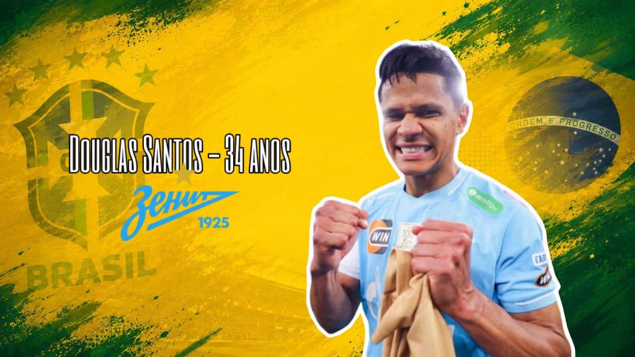 Arte com foto de Douglas Santos da Seleção Brasileira