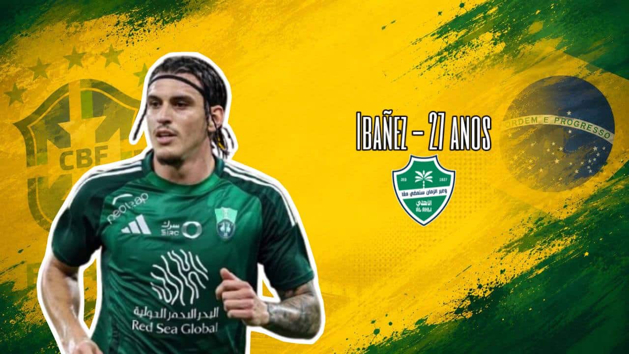 Foto de Ibañez como arte sobre a Seleção Brasileira