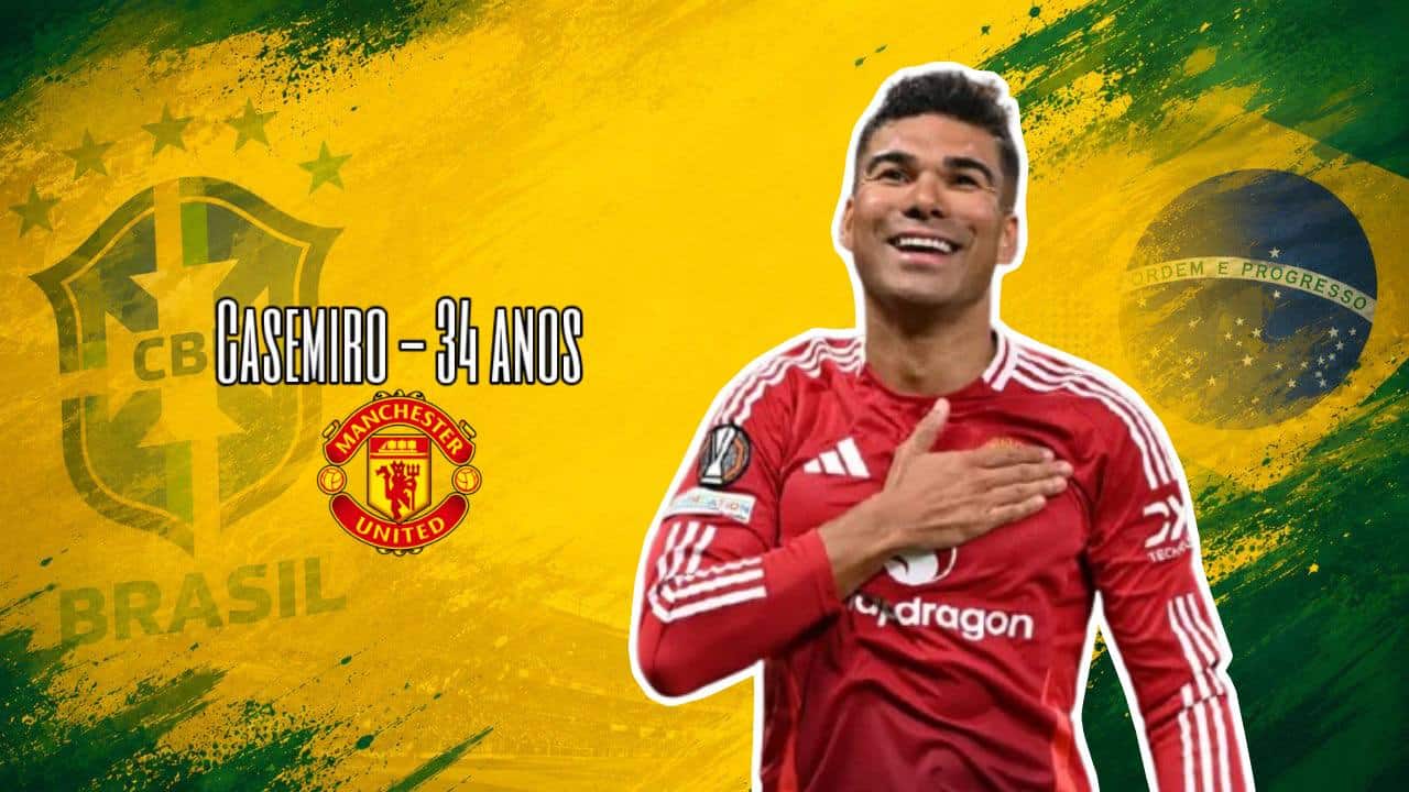 Arte com foto de Casemiro convocado pela Seleçaõ Brasileira