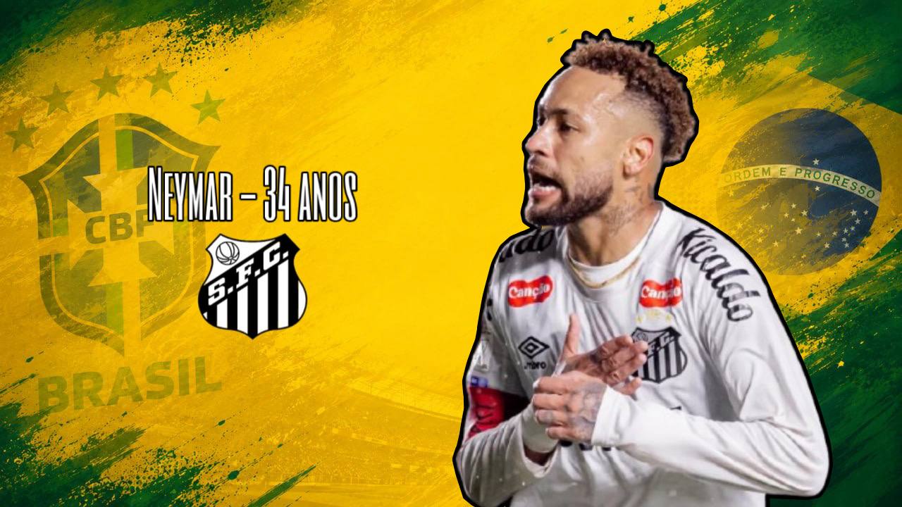 Arte com foto de Neymar na Seleção Brasileira