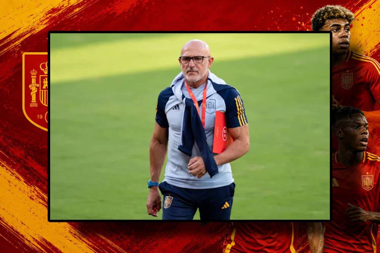 imagem com foto do treinador da espanha