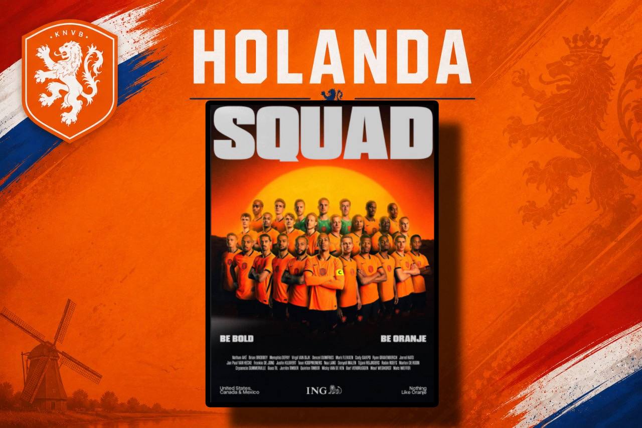 print estilizado dos convocados da holanda