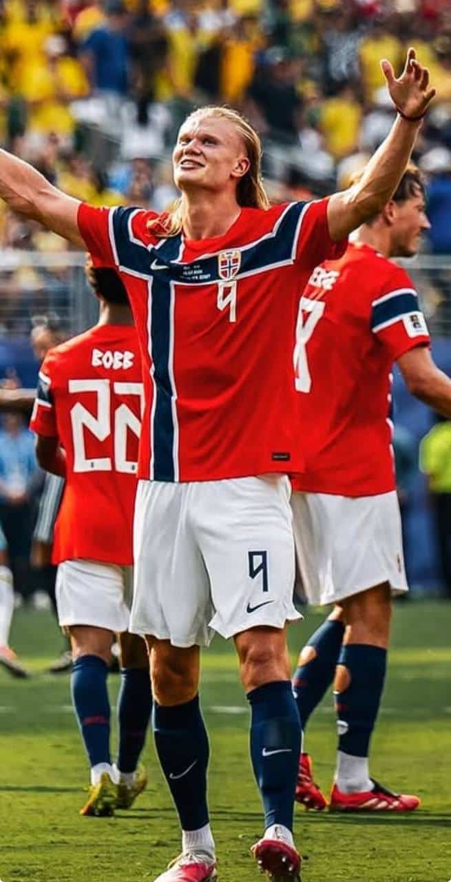 foto de erling haaland pela noruega